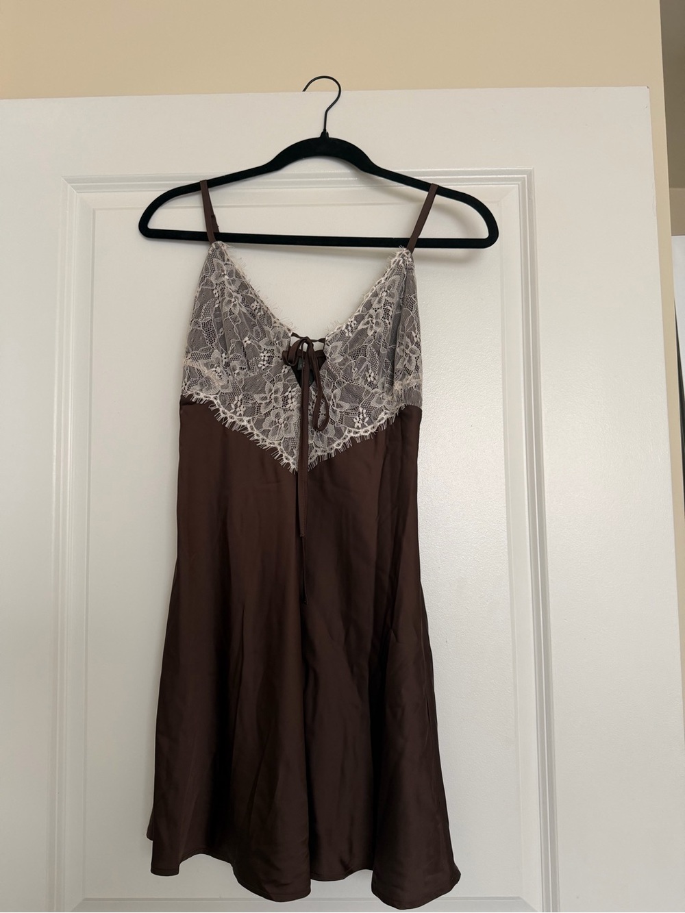 Wild Fable Women’s Lace-Trim Brown Slip Dress
